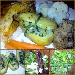 A picture of Sig's herb stuffed potatoes.