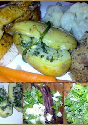 A picture of Sig's herb stuffed potatoes.