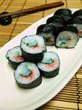 Rolled Sushi with Squid, Ume Plum and Shiso Leaves