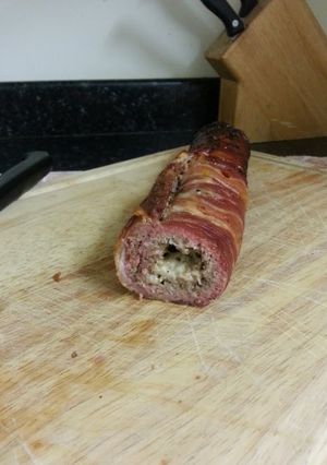 A picture of bacon roll.