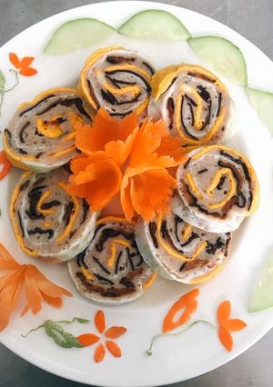 Hình của món Trứng hấp vân.