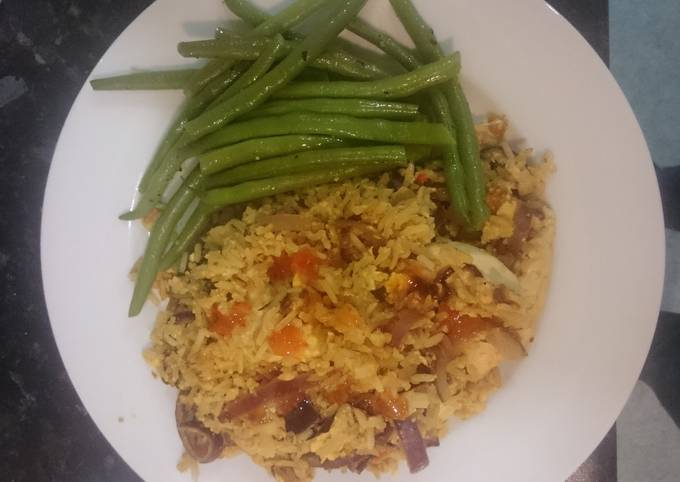 How to Make Any-night-of-the-week Nasi Goreng chicken with buttered
beans