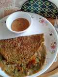 Crispy Whole Green Gram dal and vegetable chila