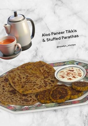 A picture of "Aloo Paneer Tikkis & Stuffed Parathas".