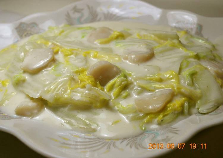 Recipe of Favorite Easy Chinese-Style Creamy Chinese Cabbage &amp; Scallops