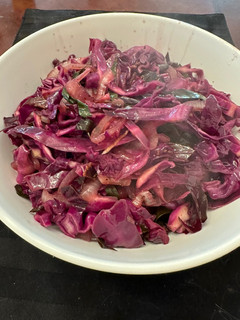 A picture of Warm Red Cabbage Slaw.