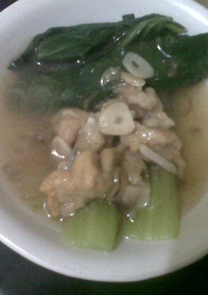 Foto resep Pakcoy ayam siram kuah gurih