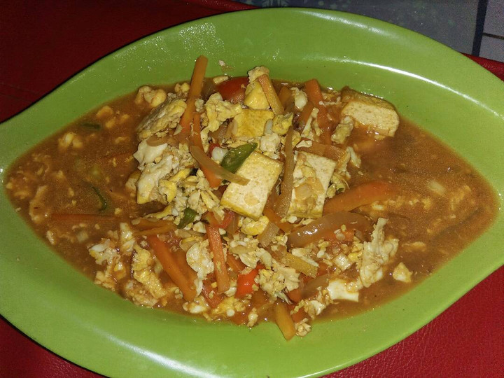 Resep Gongso telur orak arik dan tahu kuah pedas (sederhana) yang Menggugah Selera