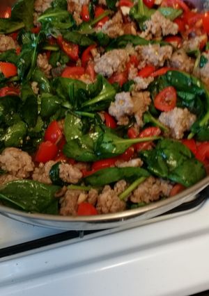 A picture of Amanda's sausage and penne.