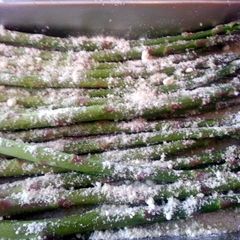 A picture of Our Family Famous Crunchy Asparagus Parmesan.