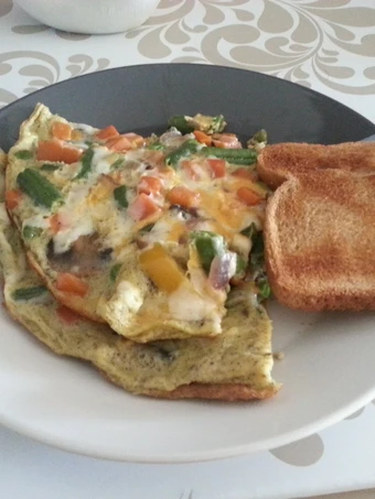 Recipe Fully loaded veggie omelette the Delicious So Delicious