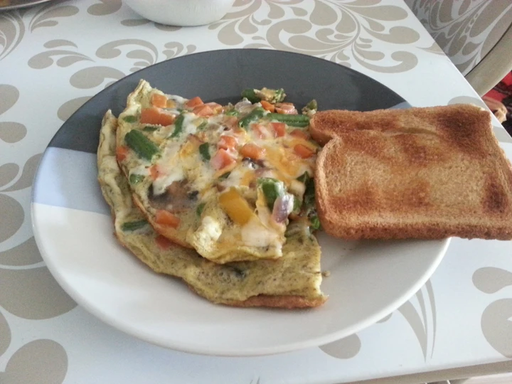 Recipe Fully loaded veggie omelette the Can Spoil the Tongue Can spoil the tongue