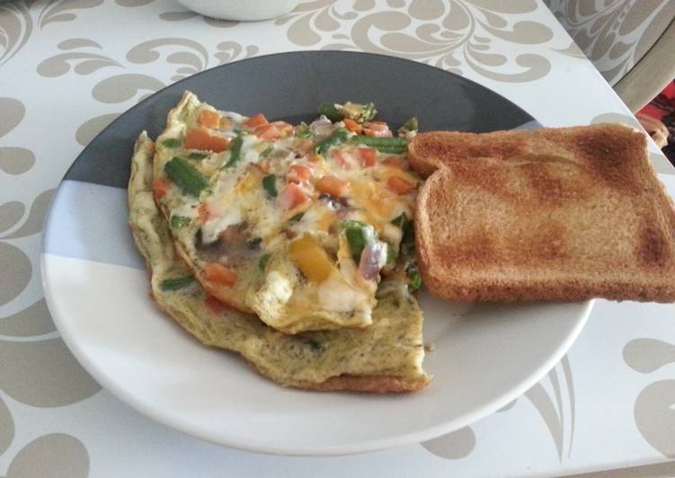 Steps to Prepare Favorite Fully loaded veggie omelette