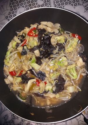 Foto resep Sayur toge&kembangkol pake jamur