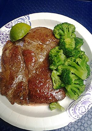 A picture of Mary's steak.