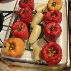Stuffed bell peppers A picture of Stuffed bell peppers.