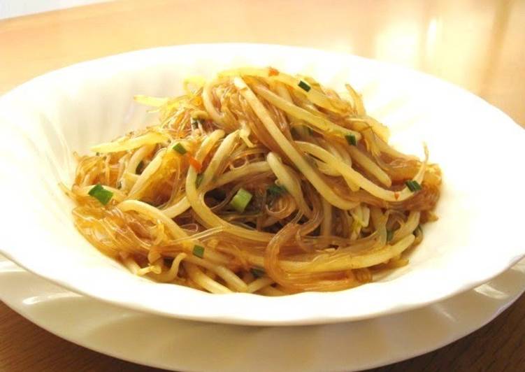 Recipe of Favorite Perfect with Rice! Mapo Cellophane Noodles and Bean Sprouts