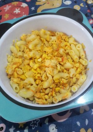 Foto resep Mpasi 10m macaroni cheezy with scramble egg