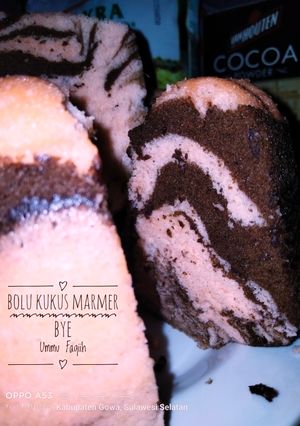 Foto resep Bolu kukus marmer pink coklat❤️