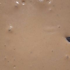 A picture of Mashed chickpeas with cheese and peanut butter.