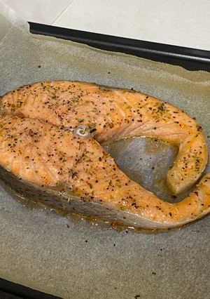 烤鮭魚(小烤箱) 的食譜成品照片