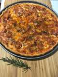 Three-Tomato Sauce Tart with Aged Manchego and Mozzarella Cheeses