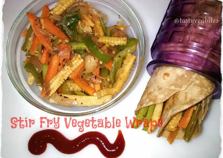 Easiest Way to Prepare Super Quick Homemade Stir Fry Vegetable Wraps