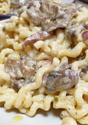 Una foto de Fusilli con salsa cremosa