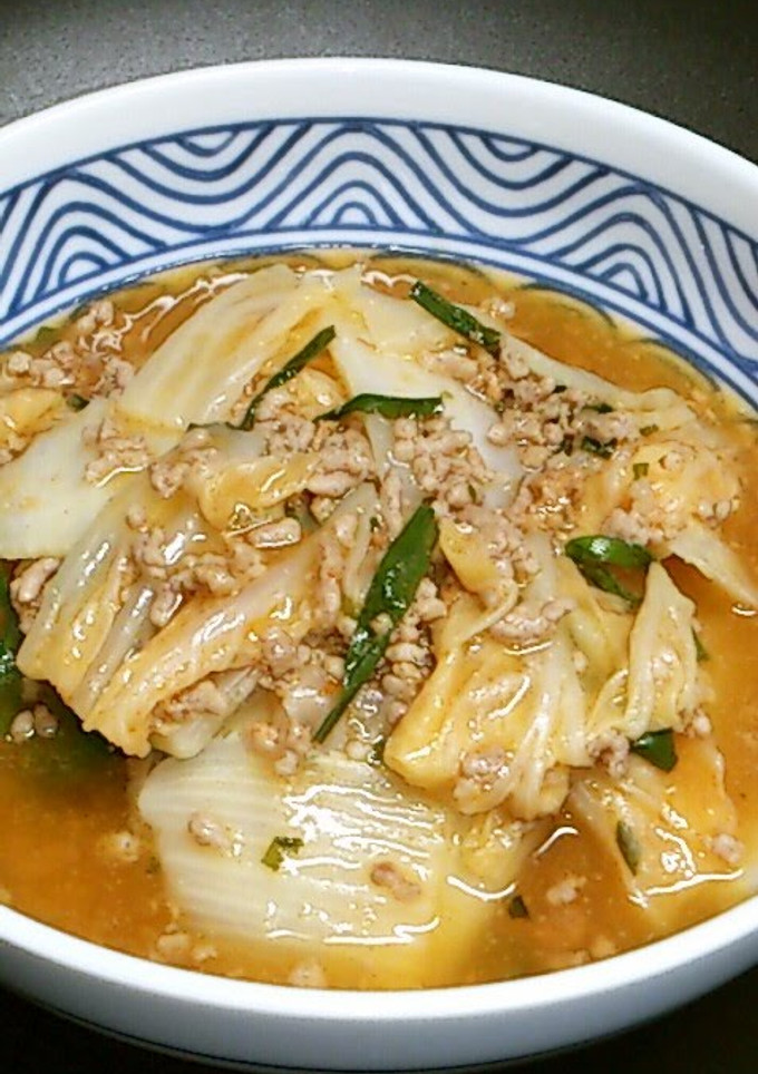 A picture of Mapo Napa Cabbage to use up Napa Cabbage.