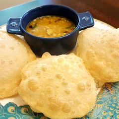 Puri with chana dal A picture of Puri with chana dal.