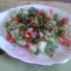 A picture of Koshambir salad.
