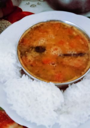 A picture of ટેસ્ટ ખટમીઠી વરા ની દાળ ભાત સાથે.