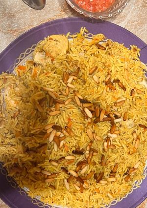 صورة لوصفة كبسه بالفراخ والدقوس