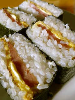 A picture of My Okinawan Grandma's Spam & Egg Onigiri (Rice Balls).