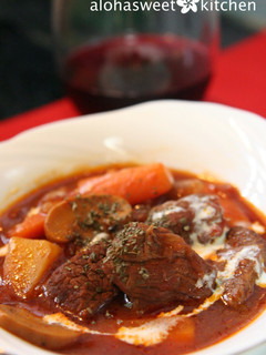 A picture of Slow Cooked Beef Stew for Adult Tastes.