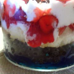 A picture of red, white, and blue trifle.