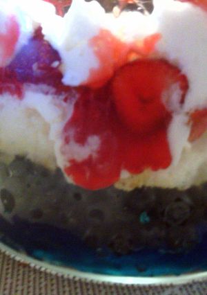A picture of red, white, and blue trifle.