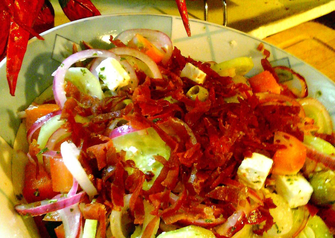 Mint Feta and Prosciutto Salad