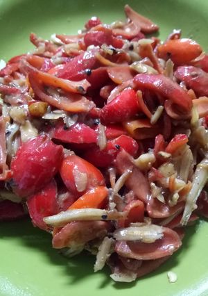 Foto resep Oseng Kulit Melinjo Campur Teri