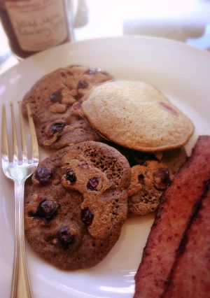 A picture of Blueberry Buckwheat Pancakes.