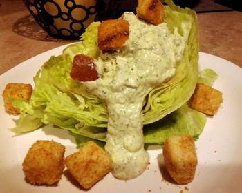 Ready to Serve Herbed green goddess dressing over lettuce wedges Delicious and Healthy