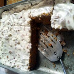 A picture of Great Grandma's Carrot Cake.