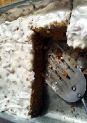 A picture of Great Grandma's Carrot Cake.