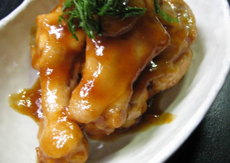 Easiest Way to Make Speedy Teriyaki-Style Simmered Chicken Drummettes with Ume Plum Jam