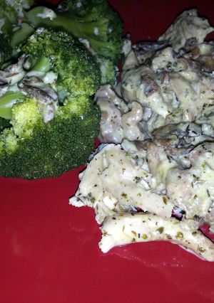 A picture of best chicken and mushroom.