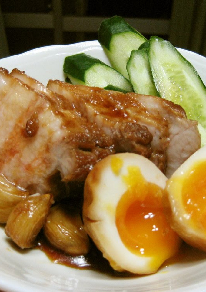 A picture of Easy Roast Pork (with Soft-Boiled Eggs).