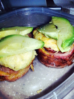 A picture of Bacon wrapped eggs.