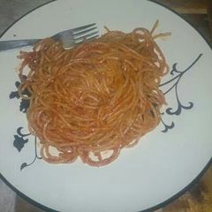 A picture of Red spaghetti.