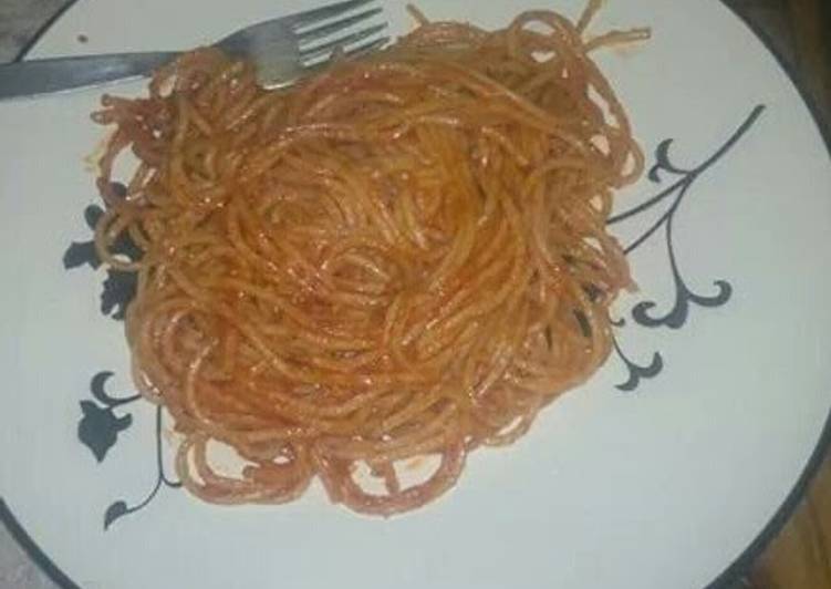 Simple Way to Prepare Super Quick Homemade Red spaghetti