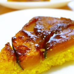 A picture of Kabocha Squash Cake in a Frying Pan.